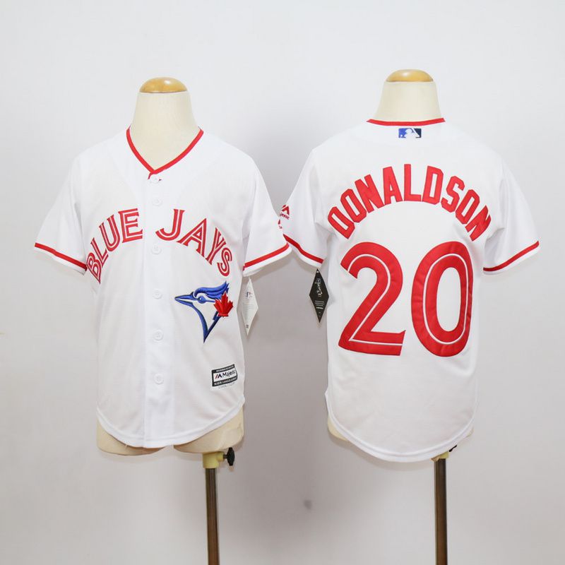 Youth Toronto Blue Jays #20 Donaldson White red MLB Jerseys